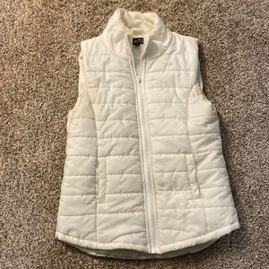 White puffer vest